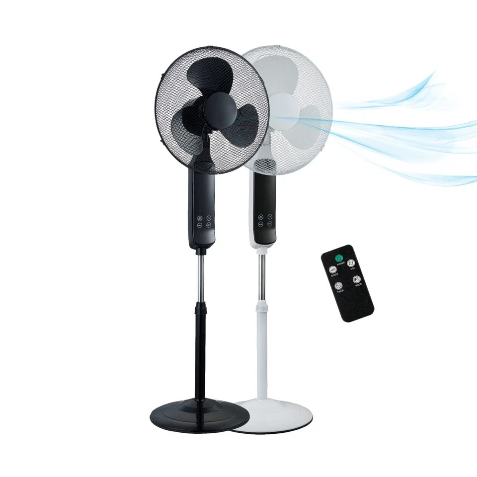 16" ELECTRIC OSCILLATING PEDESTAL AIR COOLING FAN WITH REMOTE 16 in STANDING FAN - Image 1 of 1
