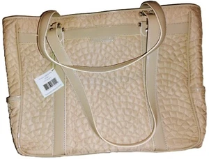 Vera Bradley Bonjoir Laptoptasche khaki - Neu mit Etikett - 24" Riemen 4"x13"x19" Baumwolle/Vinyl - Bild 1 von 6