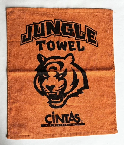 Cincinnati Bengals Jungle Mini Small 17.5x 14.5 Rally Golf Towel Orange Cintas Cover