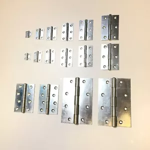 Light Narrow Steel Butt Door Hinges 1838 ZINC PLATED -1"/1.5/2"/2.5/3"/3.5/4"/6" - Picture 1 of 9