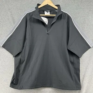 Augusta Windshirt Men's Large Black Grey Quantum Short Sleeve Windbreaker NEW - Picture 1 of 14