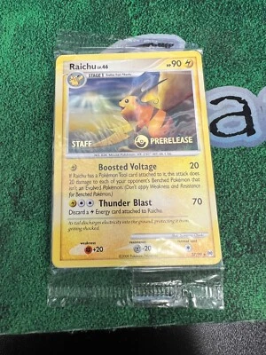 Pokemon SEALED Raichu Prerelease STAFF Promo Pack 27/99 DP Arceus - Image 1 of 2