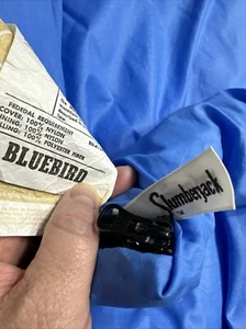 VTG Slumberjack Bluebird Adult Sleeping Bag 32x78 Ripstop Nylon Dacron Hollofil - Picture 1 of 16