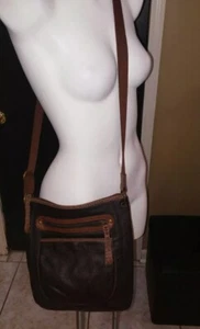 The Sak Leather Pebble Brown Crossbody Shoulder Bag - Picture 1 of 4