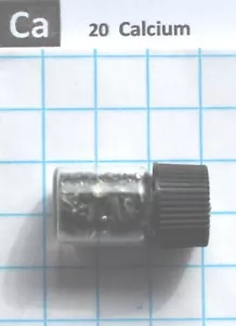 1 gram 99.9% Calcium Metal pieces in glass vial - Element 20 sample - Picture 1 of 3