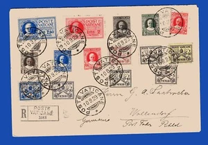 VATICANO IN GERMANIA, COPERTINA REGISTRATA, 1929, OTTIMA AFFRANCATURA, FVF - Foto 1 di 2