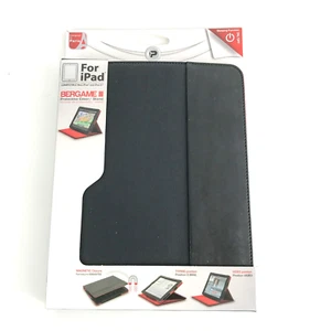 Bergame III Portfolio Case for iPad 2/3/4 - Black/Red Protective Case And Stand - Picture 1 of 7