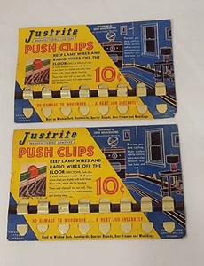 NOS New Original 1928 JUSTRITE MFG. CO. Push Clips (16 Clips) Set Of 2 MCM Home - Picture 1 of 10