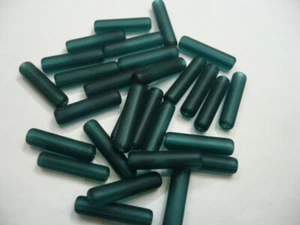 1970's American Vintage Furnace BLUE ZIRCON MATTETube Beads 18 X 4MM G75-42M - Picture 1 of 6