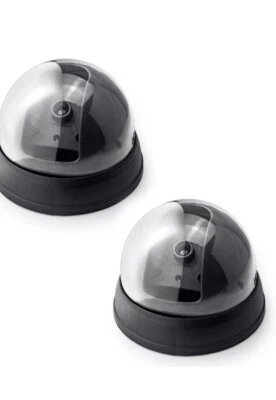 NEW 2pcs Dummy Camera Fake Security CCTV Dome with Flashing Red LED Light - Image 1 of 3
