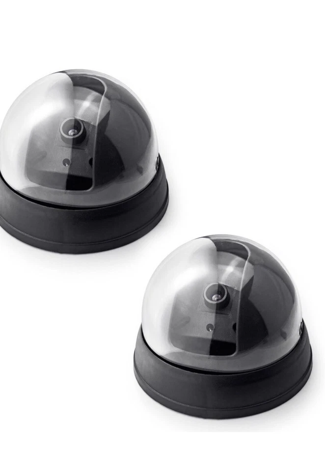 NEW 2pcs Dummy Camera Fake Security CCTV Dome with Flashing Red LED Light - Image 1 of 3