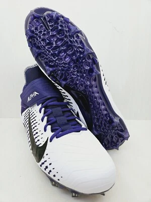 NEW Size 12 Nike Alpha Menace Pro 2 Mid Football Cleats White Purple BV3945-104 - Image 1 of 4