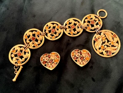 RARO: Pulsera Yves Saint Laurent YSL Vintage y pendientes a juego Foto 1 de 4