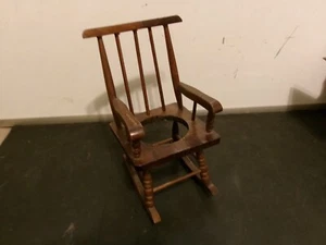 Hand Made Wood Doll Rocking Chair 8" Tall x 4 1/2" Wide NEW NEVER USED - Picture 1 of 4