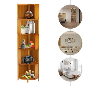 5-Shelf Industrial Corner Bookcase - A-Shaped Display Tall Bookshelf 3-shelf New - Picture 1 of 18