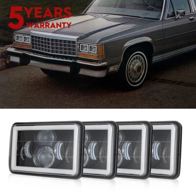 For GMC G3500 W4500 W5500 Jimmy Forward 4x6inch LED Headlights Hi/Lo Beam DRL 4X - Image 1 of 4