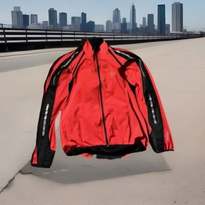 Gore Windstopper Jacket Shirt Lrg Full Zip Convertible Red Bike wear Cycling Vst - Picture 1 of 11
