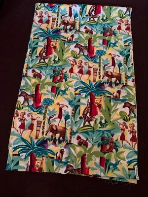 Vintage Alexander Henry Fabric Jungle Scene ( 2 Yards /44’) - Image 1 of 4