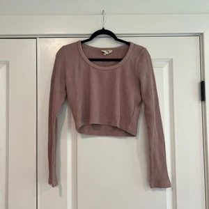 Madewell Damen Cropped Waffelstrick Longsleeve Top Dusty Pink Gr. M - Bild 1 von 8