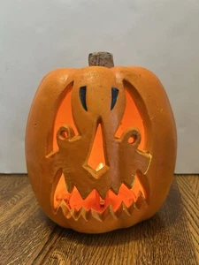 VTG Paper Magic Halloween Lighted Pumpkin Jack O Lantern Foam Scary 1998 - Picture 1 of 8