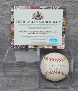 Maury Willis Signed Autographed Baseball HOF OMLB 104 SB Inscription - Picture 1 of 7