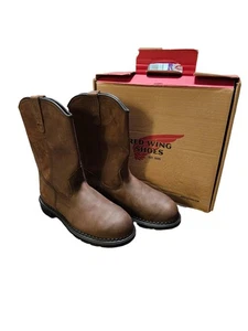 Zapatos Red Wing Pecos 4436 BOTAS PULL-ON PUNTERA DE SEGURIDAD Marrón Para Hombres 9.0D Eléctrico Ha - Imagen 1 de 9