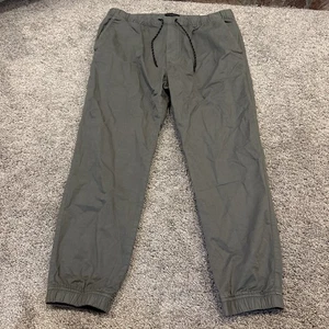 American Eagle Mens Joggers Extreme Flex Size Large Khaki Pants Drawstring Cuffs - Picture 1 of 10