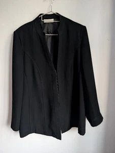 Ann Harvey Black Collarless Blazer Size 16 (T35) - Picture 1 of 9