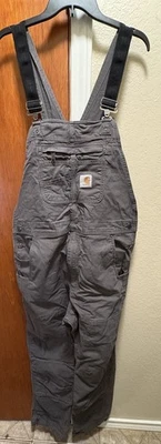 Carhartt Gray Overalls Mens 36x32 Denim Utility Carpenter Pants - Image 1 of 4