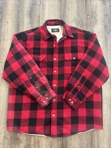 Chaqueta de lana forrada Sherpa de lana Red Head de peso pesado con botones para hombre talla L - Imagen 1 de 10