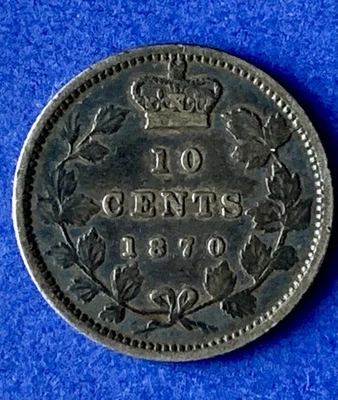 Canada 1870 Silver 10 Cents Narrow "0", F++/VF - Image 1 of 2