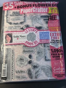 Papercrafter #143 Magazine 35 Debbie Moore Stamps Bonus Brand New Sealed! - Picture 1 of 3