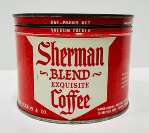 Vintage Werbung Sherman Mischung Ein Pfund Kaffeedose John Sexton Co Sammlerstück - Bild 1 von 7