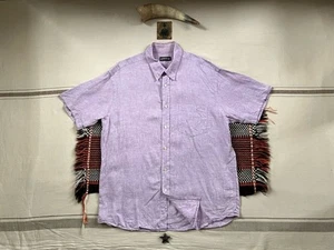 Orvis Linen Shirt XL-2XL Lilac Short Sleeve Oversize 51" Immaculate Short Sleeve - Picture 1 of 11