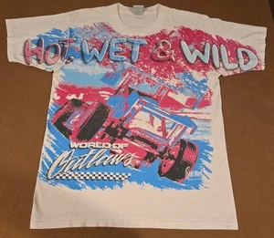 Vintage 1996 World of Outlaws Sprint Car West Coast Tour AOP T-Shirt Gr. Large - Bild 1 von 11