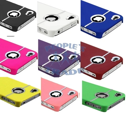 New Shiny Gloss Chrome Style  Hard Back Skin Case Cover For Apple iPhone 4 4S - Image 1 of 1