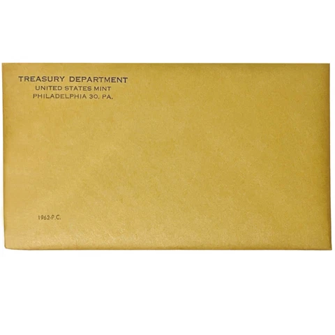 UNOPENED 1962 Proof Set Original Envelope COA MINT SEALED US Silver Coins MQ Cover