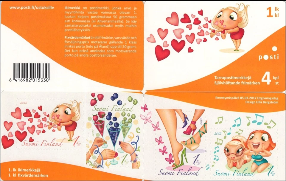 Woman's Day Lady's Day Love Heart Finland Mint MNH Stamp Booklet 2012 - Image 1 of 1