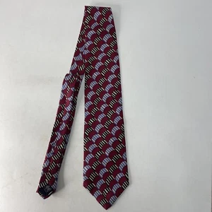 Tessio Burgundy Blue Black Silk USA Men's Neck Tie - Picture 1 of 5