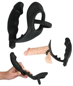 Vibratore Anale in silicone per Prostata dildo con anello Fallico vibrante sex t - Foto 1 di 10