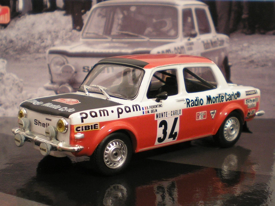 SIMCA 1000 RALLYE 2 #34 MONTE CARLO RALLY 1973 FIORENTINO GELIN IXO ALTAYA 1:43 - Immagine 1 di 1