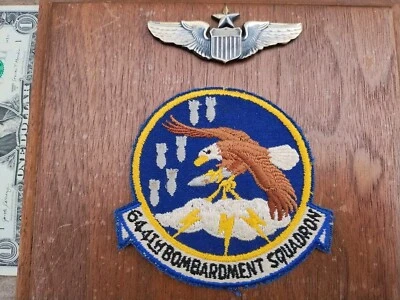 Vintage 644th Bombardment Squadron Patch And Wings Plaque - Image 1 of 4