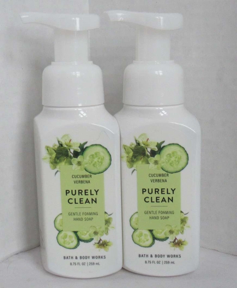 Bath & Body Works Foaming Hand Soap Lot Set of 2 PURELY CLEAN CUCUMBER VERBENA - Image 1 of 3