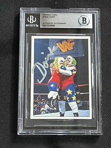 DOINK THE CLOWN 1995 PANINI WWF STICKERS SIGNED AUTOGRAPHED CARD BAS AUTHENTIC - Picture 1 of 2