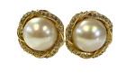 Early Pair Jay Strongwater Rhinestone Faux Peal Clip-On Earrings