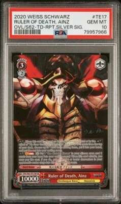 Weiss Schwarz English Overlord Nazarick Ainz TD Silver Sig SP PSA 10 - Imagem 1 de 2
