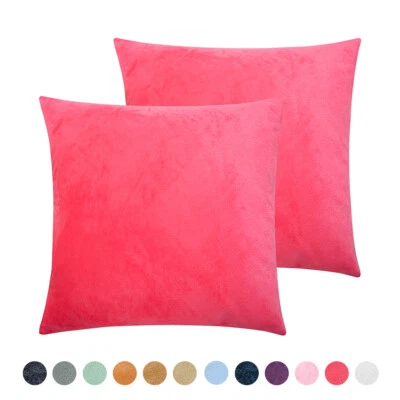 Velvet Cushion Cover Set of 2 Ultra Soft Throw Pillow Cover Sofa Home Decor - Image 1 of 4