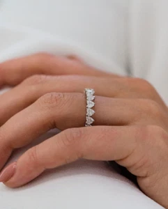Beautiful Full Eternity Women's Moissanite Engagement Ring Wedding Band Ring Gif - Picture 1 of 9