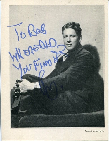 Rudy Vallee Batman Villain Lord Marmaduke Ffogg Singer Signed Autograph Photo Cover