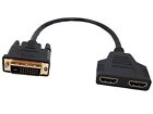 DVI-D to HDMI Cable, Gold-Plated DVI-D Male 24 1 Pin to Dual Hdmi Female 1080...